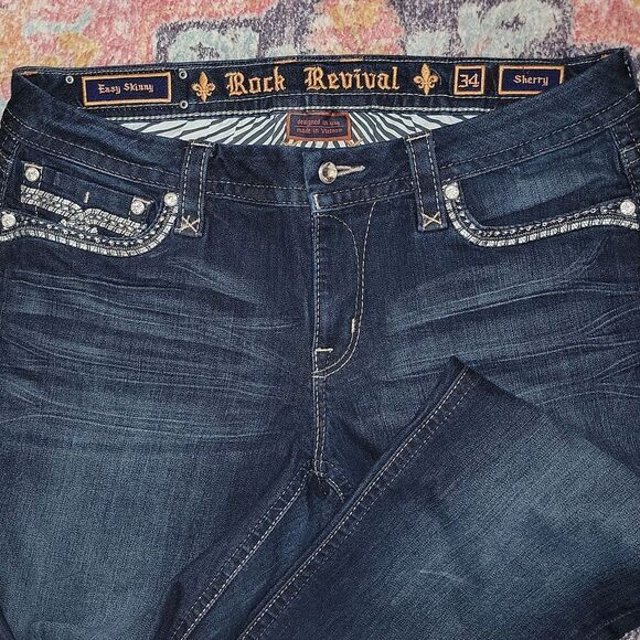 Rock Revival Sherry Easy Skinny Stretch Jean Size 34 x 32 - Picture 3 of 15